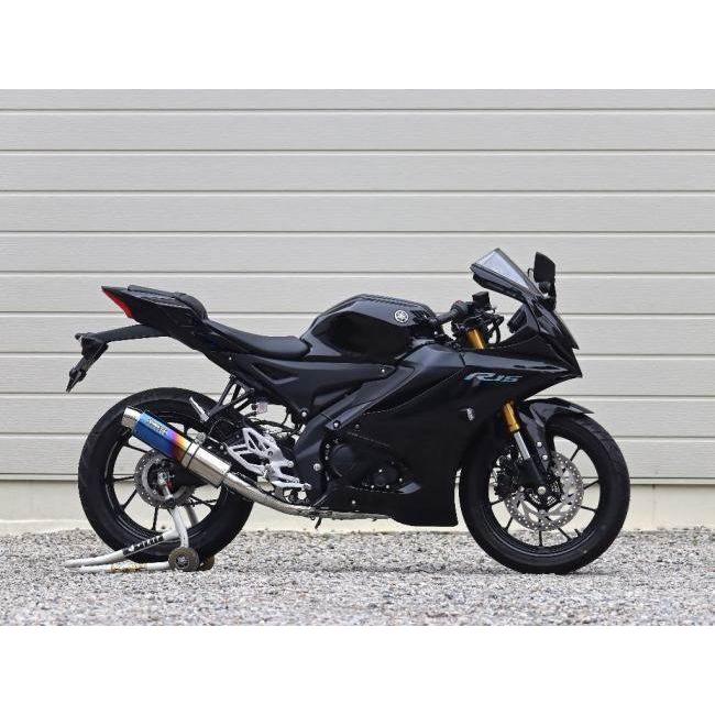 WR’S ダブルアールズ ラウンド(真円)サイレンサーフルエキゾースト サイレンサー仕様：焼き色チタン YZF-R15 YZF-R125 MT-125 YAMAHA ヤマハ マフラーの画像