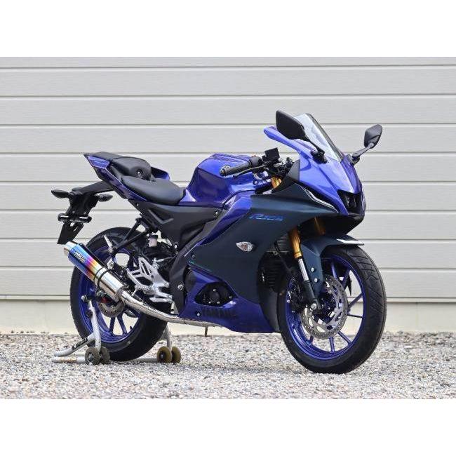WR’S ダブルアールズ ラウンド(真円)サイレンサーフルエキゾースト サイレンサー仕様：焼き色チタン YZF-R15 YZF-R125 MT-125 YAMAHA ヤマハ マフラーの画像