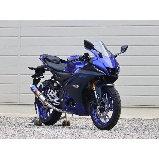 WR’S ダブルアールズ ラウンド(真円)サイレンサーフルエキゾースト サイレンサー仕様：焼き色チタン YZF-R15 YZF-R125 MT-125 YAMAHA ヤマハ マフラーの画像