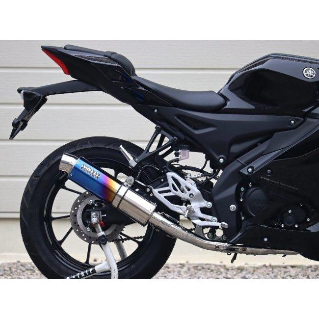 WR’S ダブルアールズ ラウンド(真円)サイレンサーフルエキゾースト サイレンサー仕様：焼き色チタン YZF-R15 YZF-R125 MT-125 YAMAHA ヤマハ マフラーの画像