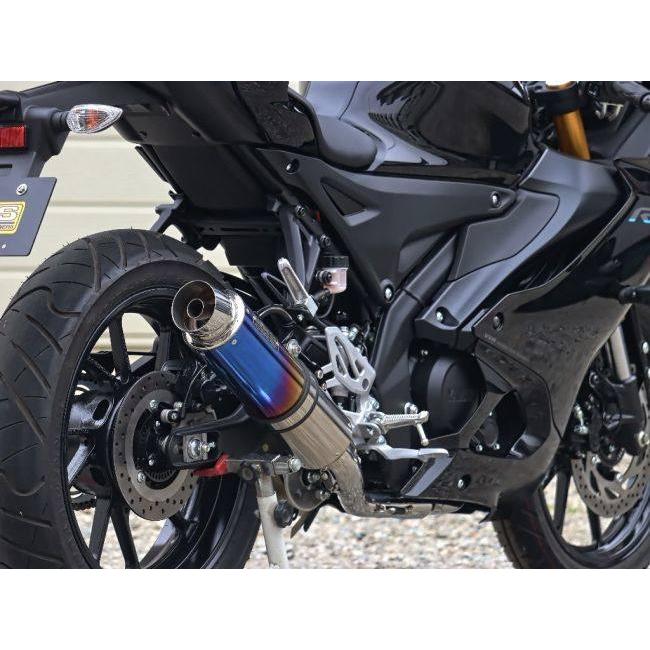 WR’S ダブルアールズ ラウンド(真円)サイレンサーフルエキゾースト サイレンサー仕様：焼き色チタン YZF-R15 YZF-R125 MT-125 YAMAHA ヤマハ マフラーの画像