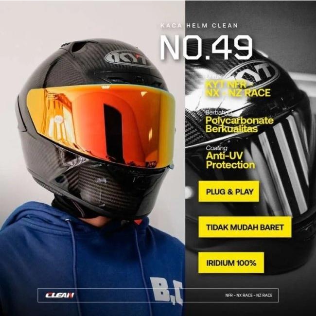 Clean クリーン Helmet Visor Iridium No.49 Color：Revo Red NF-R NZ-Race NX-Race ヘルメットシールド ヘルメット | ブランド登録なし | 04