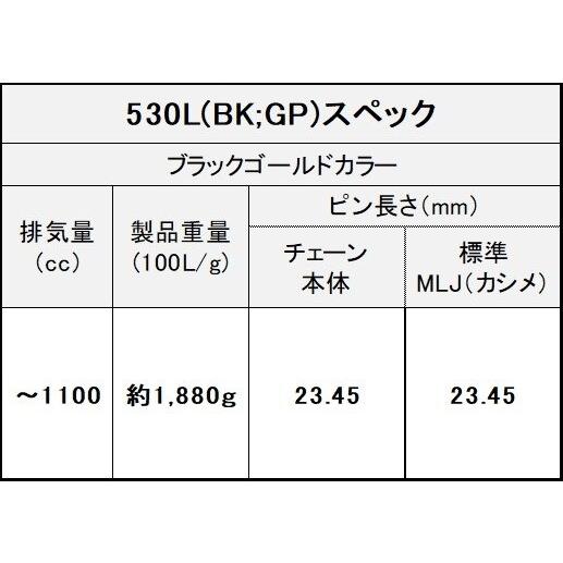 EKチェーン - 江沼チェーン店 ThreeD LUXE (スリードリュクス) チェーン店 530L/3D黒いこと＆ゴールド【カシメ(MLJ)合わせ目嘱する】 繋がり数：108L 駆動動力系
