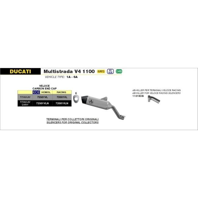 ARROW アロー VELOCE サイレンサー用バッフル Multistrada V4 1100