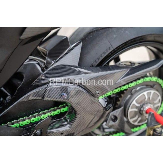 RPM CARBON アールピーエムカーボン スイングアームカバー H2 仕上げ：ツヤあり / 仕様：平織 Ninja H2R SX KAWASAKI カワサキ 外装の画像