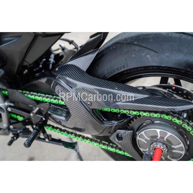 RPM CARBON アールピーエムカーボン スイングアームカバー H2 仕上げ：ツヤなし / 仕様：平織 Ninja H2R SX KAWASAKI カワサキ 外装の画像