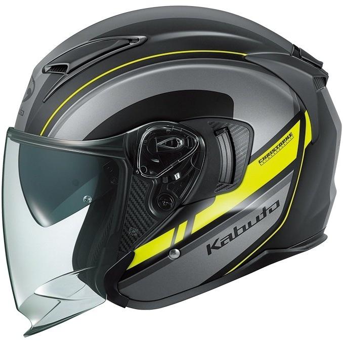 Kabuto ジェットヘルメット マットブラック/グレー/イエロー Kabuto ジェットヘルメット マットブラック/グレー/イエロー