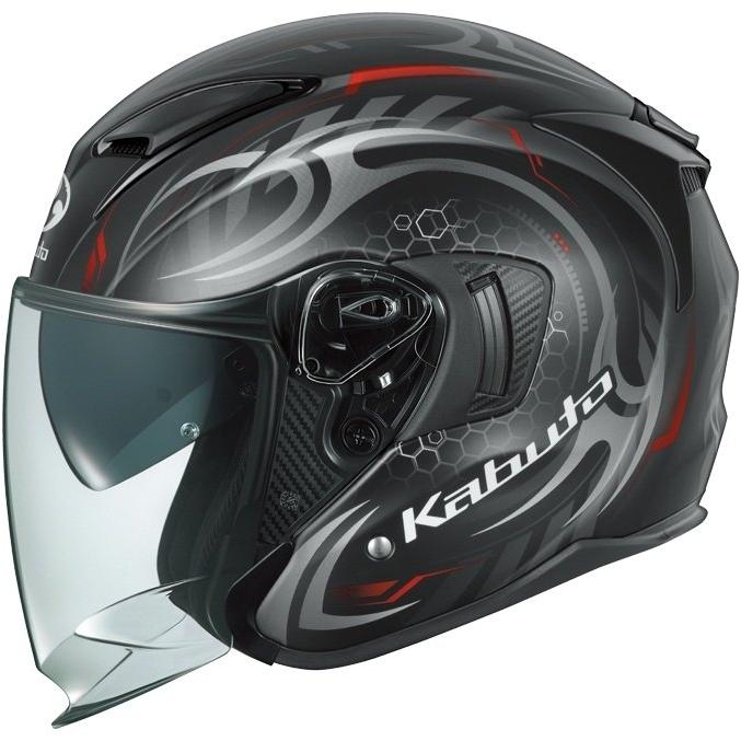 OGK KABUTO オージーケーカブト EXCEED2 CYBER [エクシード2 サイバー フラットブラックレッド] ヘルメット サイズ：M(57-58cm) ジェットヘルメット | OGK Kabuto