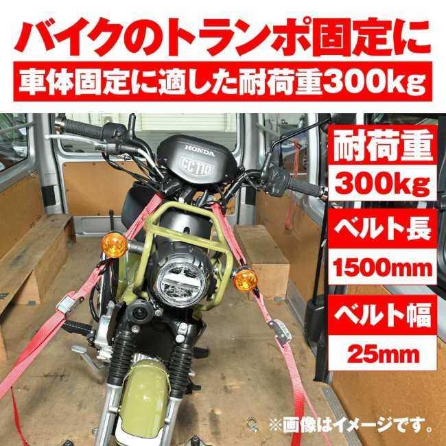 DAYTONA デイトナ タイダウンベルト タイプ：カムバックル / カラー：レッド タイダウン | DAYTONA（バイク用品） | 01