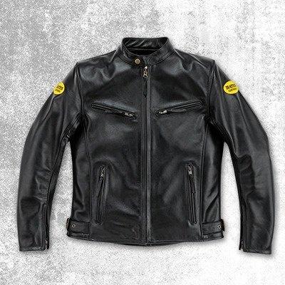 BATESベイツ　コットンレザージャケット 黒　Lサイズ BATES ベイツ レザージャケット サイズ：L ジャケット アパレル