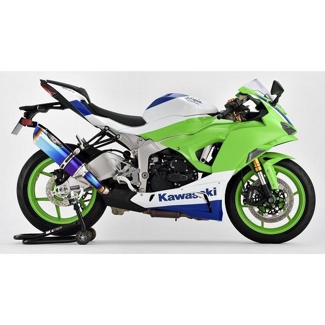 BEET ZX-6R用スリップオンレーシングマフラー　ブルーチタン BEET ビート NASSERT Evolution TypeII スリップオンマフラー