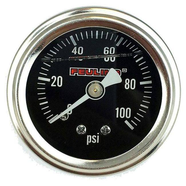 FEULING フューエリング 100PSI オイルプレッシャーゲージ バックポート 文字盤カラー：ブラック(9043) 油圧計 冷却関連 エンジン | ブランド登録なし | 02