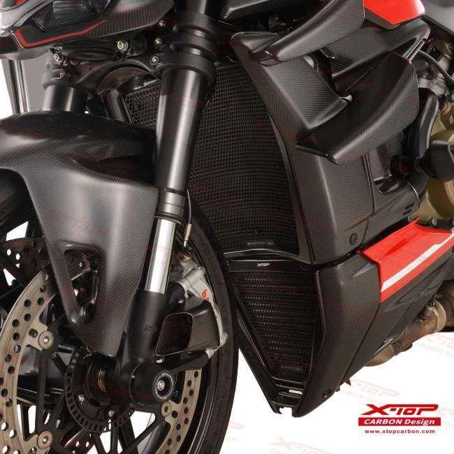Ducati ストリートファイターV4カーボン製ラジエーターサイドカウル X-TOP エックストップ ラジエーターサイドカバー STREETFIGHTER V4 S