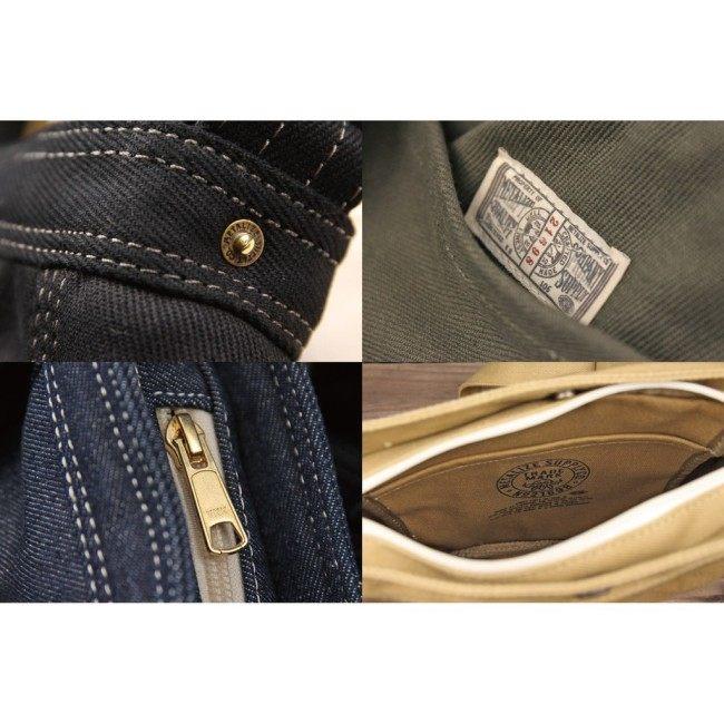Metalize Productions メタライズプロダクションズ Olden Times Vintage Canvas Newsboy バッグ(M) カラー：Army green ショルダーバッグ バッグの画像