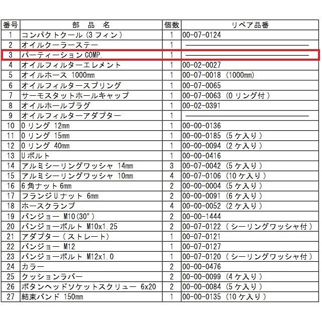 SP武川 SPタケガワ 【補修部品】パーティーションCOMP.／Dトラッカー125 KLX125 D-TRACKER125 KAWASAKI カワサキ オイルクーラー 冷却関連 エンジン | スペシャルパーツ武川 | 01