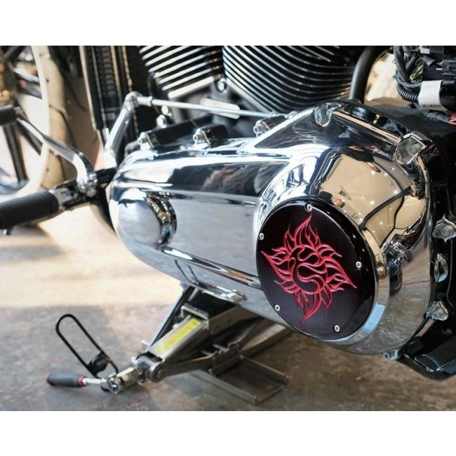 HARLEY-DAVIDSON ソフテイル用ダービーカバー TRIJYA トライジャ ダービーカバー カラー：ブラック×スモーク