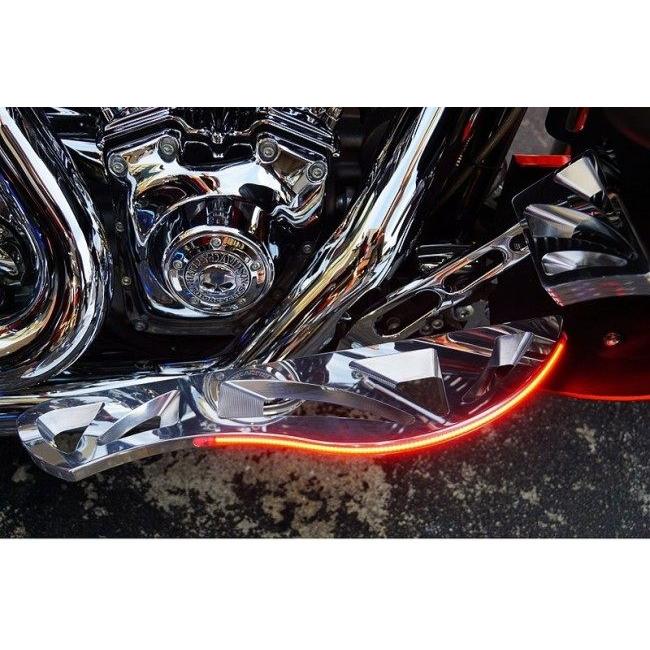 TRIJYA トライジャ フットボード Knight フットボードカラー：ポリッシュ / LEDカラー：ホワイト ツーリングモデル HARLEY-DAVIDSON ハーレーダビッドソン