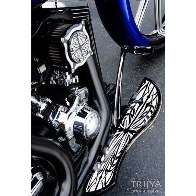 TRIJYA トライジャ フットボード Type02 フットボードカラー：ブラック / LEDカラー：ホワイト FLソフテイルモデル HARLEY-DAVIDSON ハーレーダビッドソン
