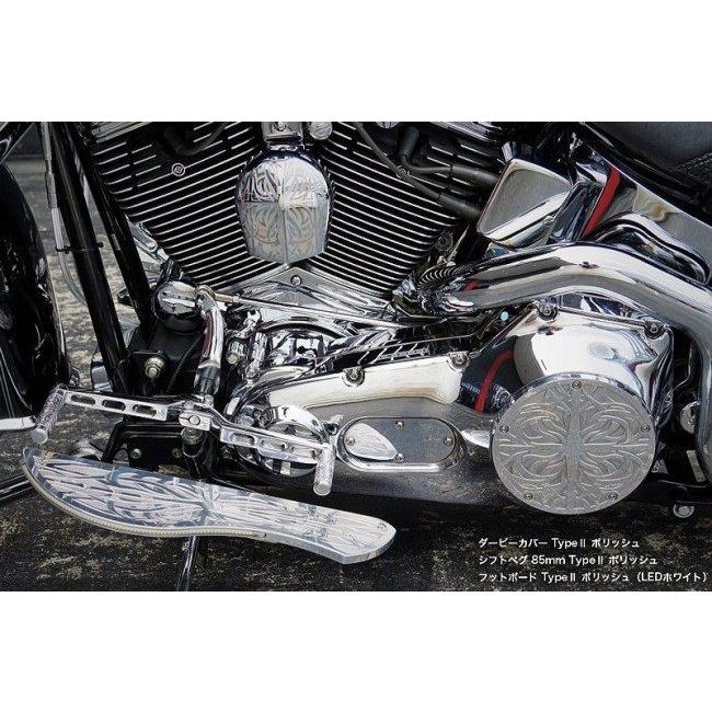 TRIJYA トライジャ フットボード Type02 フットボードカラー：ポリッシュ / LEDカラー：ホワイト ツーリングモデル HARLEY-DAVIDSON ハーレーダビッドソン