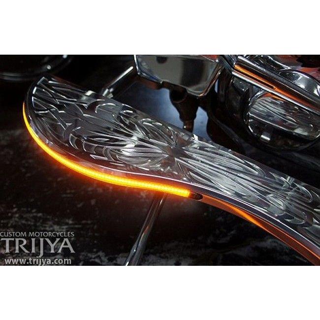 TRIJYA トライジャ フットボード Type02 フットボードカラー：ポリッシュ / LEDカラー：ブルー FLD ダイナ スイッチバック フロアボード・ステップボード