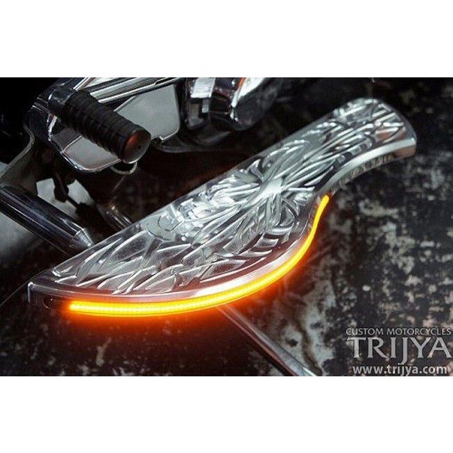 TRIJYA トライジャ フットボード Type02 フットボードカラー：ポリッシュ / LEDカラー：ブルー FLD ダイナ スイッチバック フロアボード・ステップボード