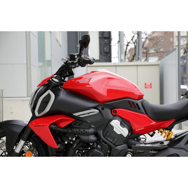 AELLA アエラ アルミ削り出し可変ハンドル(DUCATI DIAVEL V4) スペーサーサイズ：7mm / スペーサーカラー：ポリッシュ ハンドルカラー：ポリッシュ DiavelV4の画像