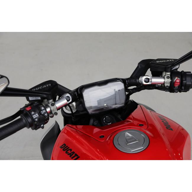 AELLA アエラ アルミ削り出し可変ハンドル(DUCATI DIAVEL V4) スペーサーカラー：ブラック / ハンドルカラー：ブラックアルマイト スペーサーサイズ：7mmの画像