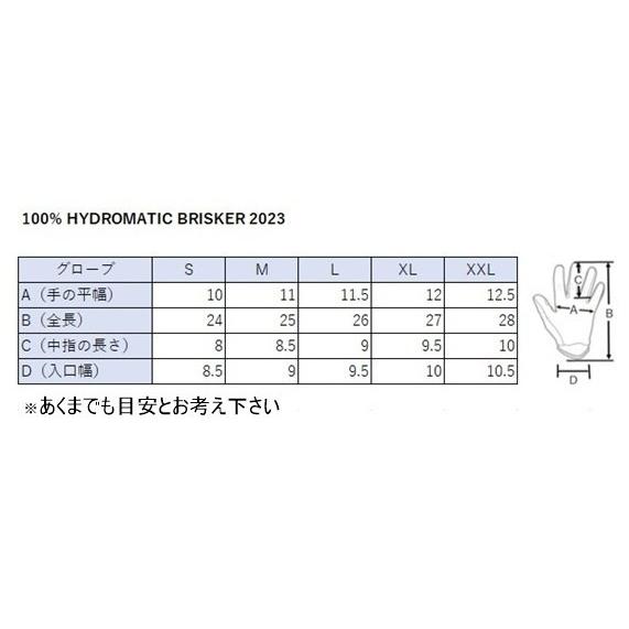 100％ ヒャクパーセント HYDROMATIC BRISKERグローブ サイズ：2XL オフロードグローブ オフロードバイクウェア アパレル | ブランド登録なし | 05