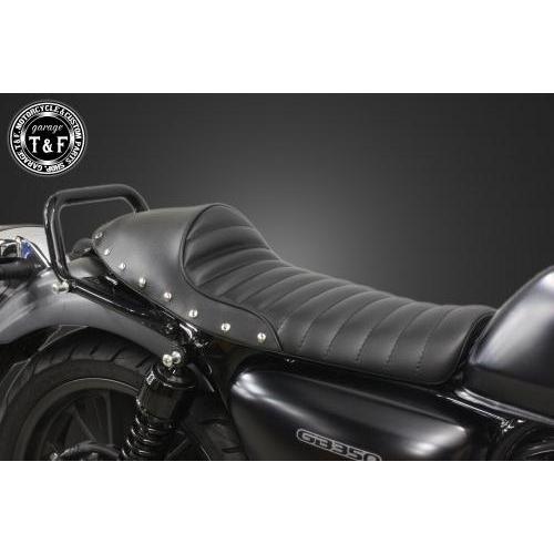 【ガレージT&F製】GB350用カフェシート（タックロール）美品 Garage T＆F ガレージ スタッド付きカフェシート タイプ：タックロール