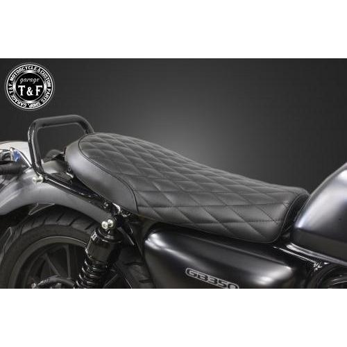 HONDA GB350用ブラック シート Amazon | GB350 タックロールシート/ GB350 (黒皮 鋲打ち