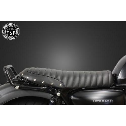 GB350　ショートフラットシート(タックロール) Garage T＆F ガレージ スタッド付きショートフラットシート タイプ