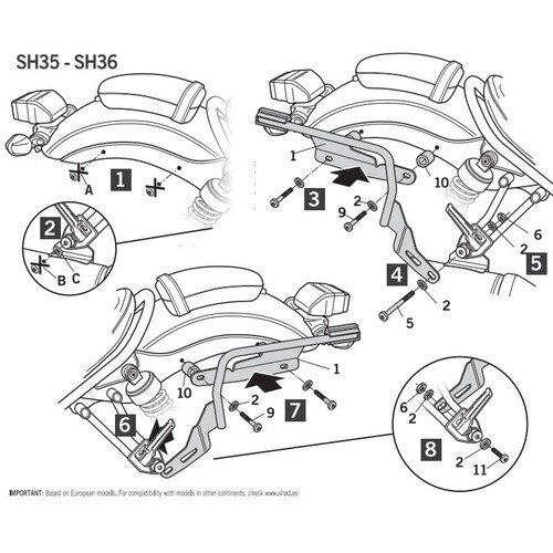 SHAD（シャッド） 【セット売り】SH23 サイドケース＋フィッティング