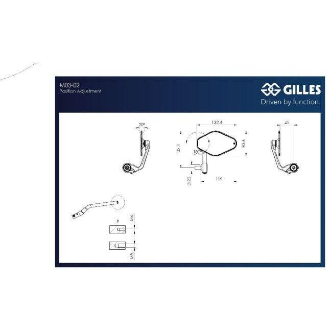 GILLES TOOLING ギルズツーリング STRATOS バーエンドミラー M6／M8