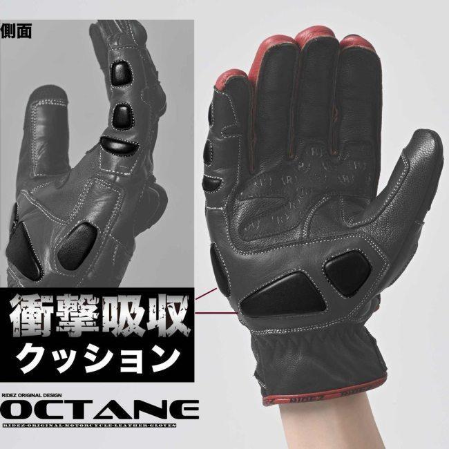 RIDEZ ライズ バイク グローブ OCTANE STEEL GLOVE サイズ：M レザーグローブ アパレルの画像