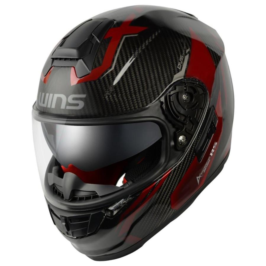WINS ウインズ A-FORCE RS FLASH typeC カーボン×アイアンレッド［エー・フォース アールエス フラッシュ タイプ シー］ヘルメット サイズ：XXS ヘルメット | ウインズジャパン