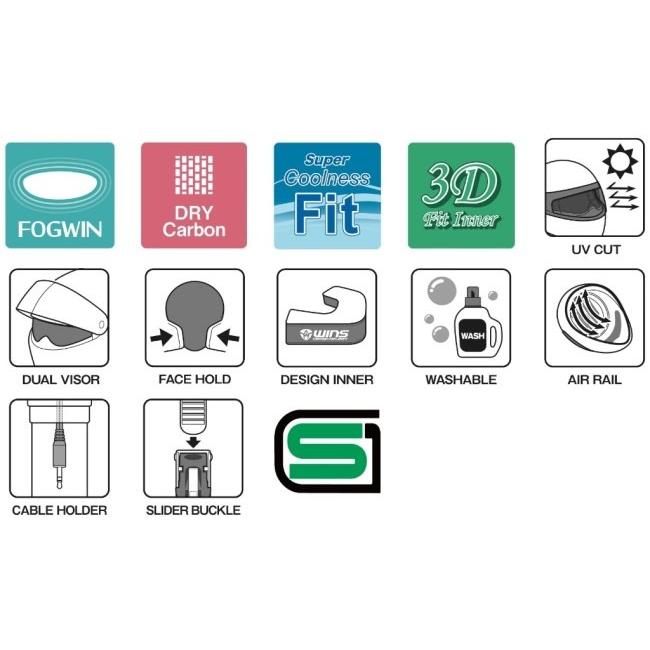 WINS ウインズ A-FORCE RS FLASH typeC カーボン×アイアンレッド［エー・フォース アールエス フラッシュ タイプ シー］ヘルメット サイズ：XS ヘルメット | ウインズジャパン | 06