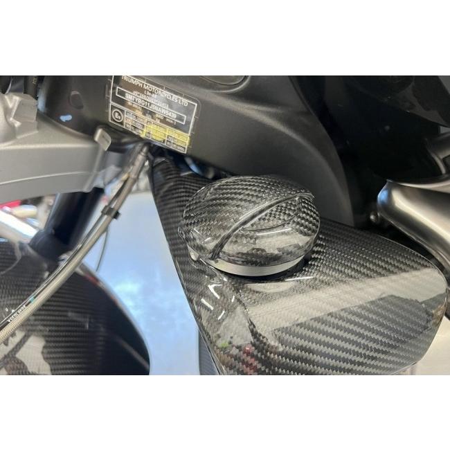 SPEEDRA スピードラ ラジエターキャップカバー 仕様：フォージドカーボン(艶あり) ROCKET 3 R GT TRIUMPH トライアンフ ラジエーター 冷却関連 エンジン | SPEEDRA | 01