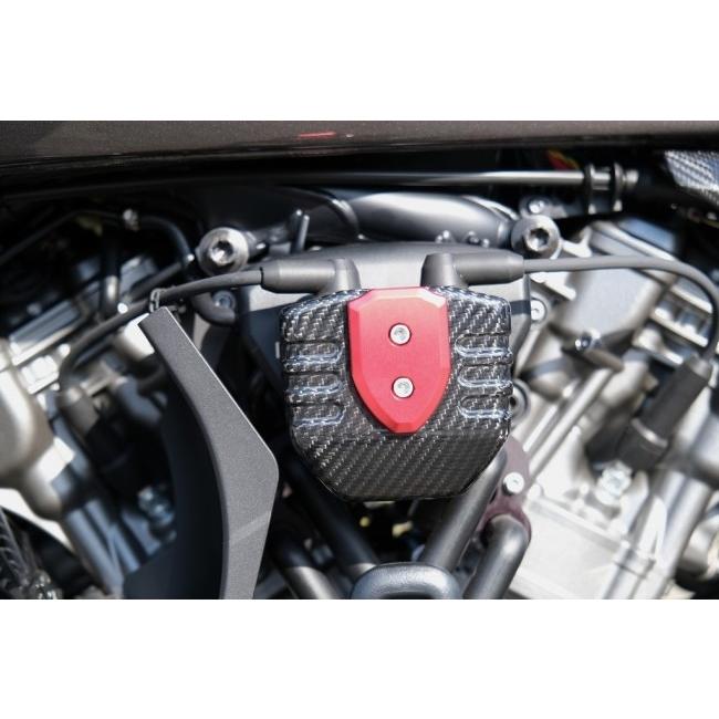 SPEEDRA スピードラ コイルカバー アルミカバーカラー：レッド / カーボンタイプ：フォージドカーボン(艶消し) RH1250S RA1250 RA1250S カウル関連 外装_1