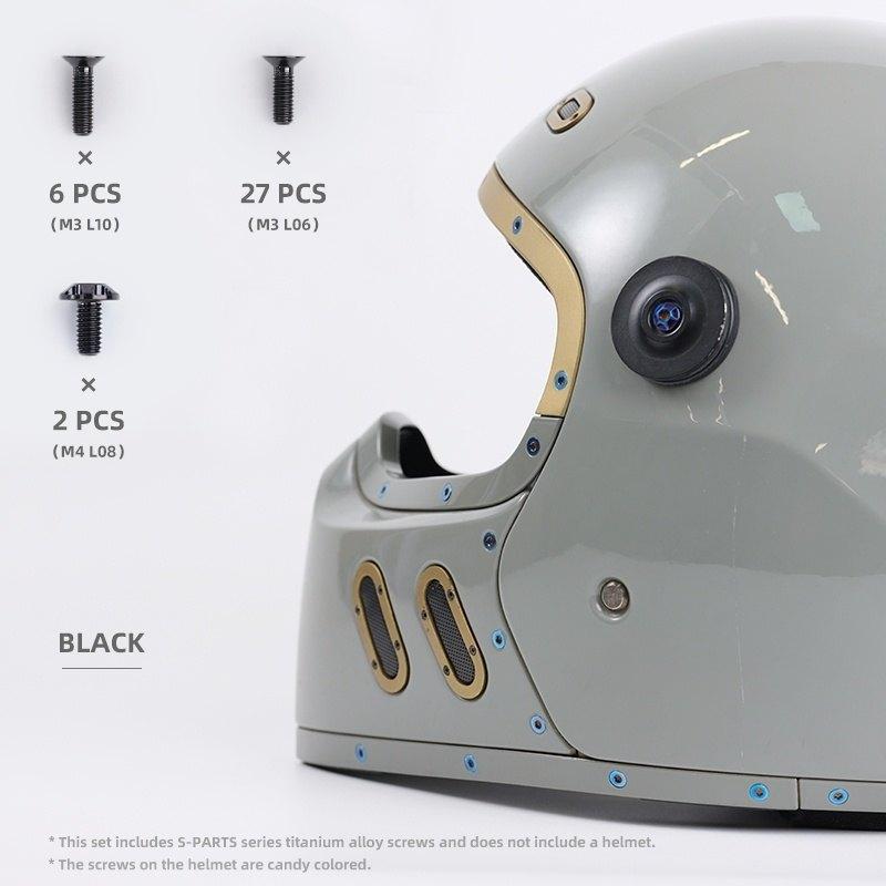 S-PARTS エスパーツ QWART ヘルメットチタンボルトセット カラー