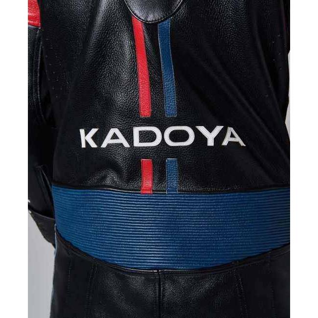 カドヤ ブラックホースレーシングチーム バイクウェア プロテクター付き 青 3L カドヤ（KADOYA） ORIGINATOR RACING-B [K'S LEATHER＆K'S PRODUCT