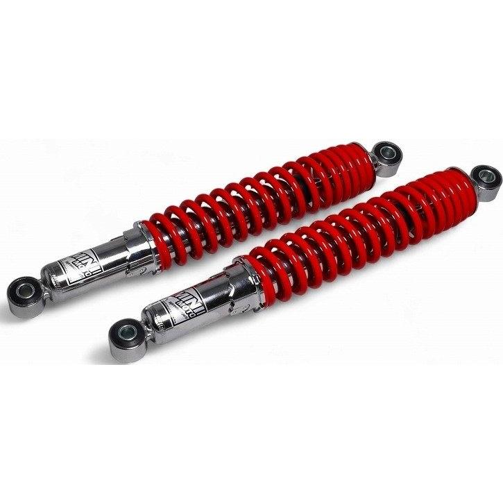 MINIMOTO ミニモト 345mmリアショック25mmショート カラー(スプリング×ボディ)：レッド×クロームメッキ クロスカブ クロスカブ50 クロスカブ110 CT125 足回り | MINIMOTO