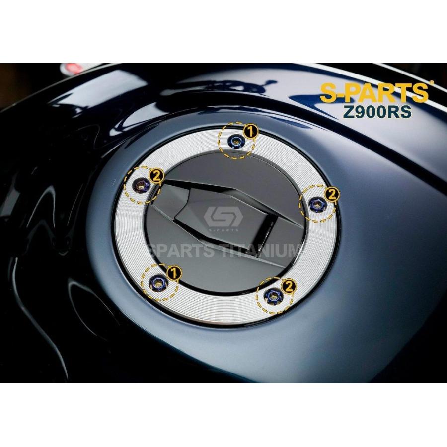 S-PARTS エスパーツ タンクキャップ用チタンボルトセット カラー