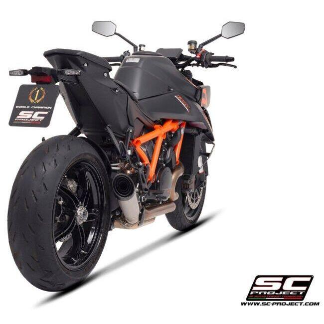 SC-PROJECT SCプロジェクト S1 スリップオンサイレンサー リンクパイプ材質：チタン／本体材質：チタン 1390 SUPER DUKE R EVO KTM スリップオンマフラーの画像