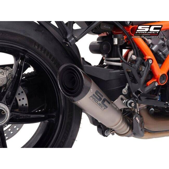 SC-PROJECT SCプロジェクト S1 スリップオンサイレンサー リンクパイプ材質：チタン／本体材質：チタン 1390 SUPER DUKE R EVO KTM スリップオンマフラーの画像