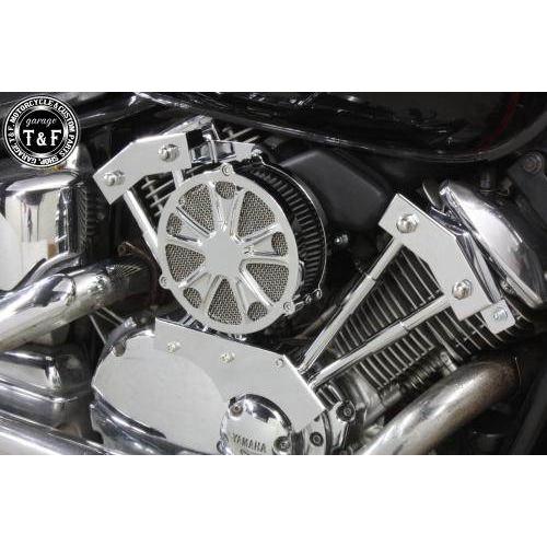 Garage T&F ガレージ ラグジュアリーエアクリーナーキット＆プッシュロッドカバーセット タイプ：スター / カラー：メッキ YAMAHA ヤマハ 吸気関連