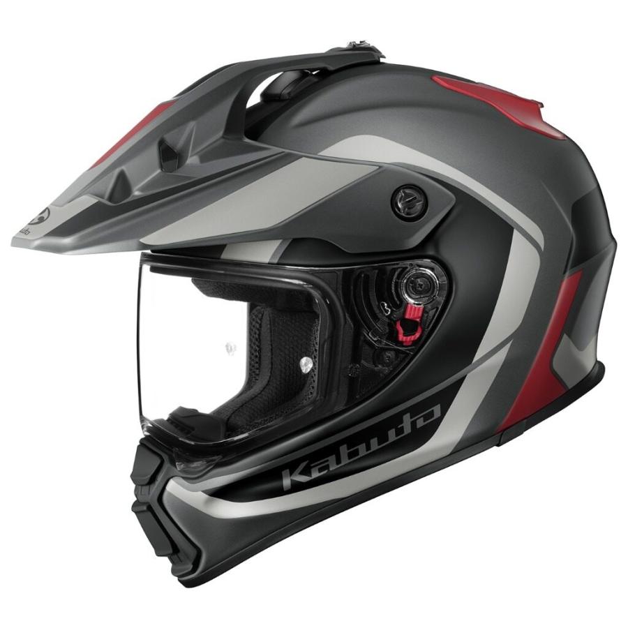 OGK KABUTO オージーケーカブト GEOSYS BLOCK［ジオシス ブロック フラットガンメタレッド］ヘルメット サイズ：M(57-58cm) オフロードヘルメット ヘルメット | OGK Kabuto