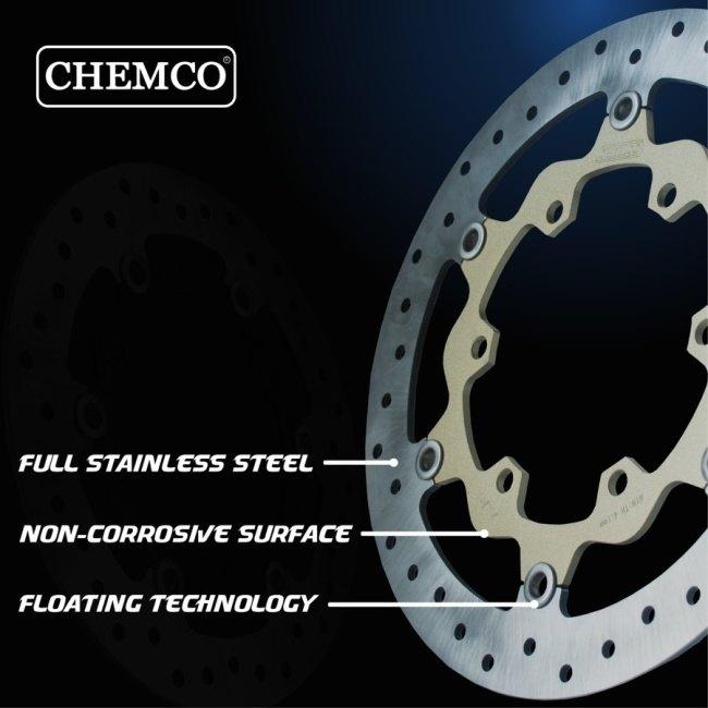 Chemco:ケムコ 【Chemco&times;Sunstar】Floating Disc Brake &Phi;320mm フロント カラー：Gold Ninja 150 RR KAWASAKI カワサキ ブレーキディスクローター ブレーキ