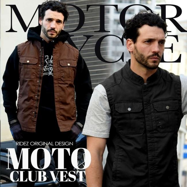 バイクウェア　ベスト RIDEZ ライズ MOTO CLUB VEST プロテクターベスト サイズ：L ベスト