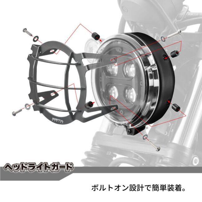 ZETA RACING ジータ レーシング ヘッドライトガード CL250 CL500