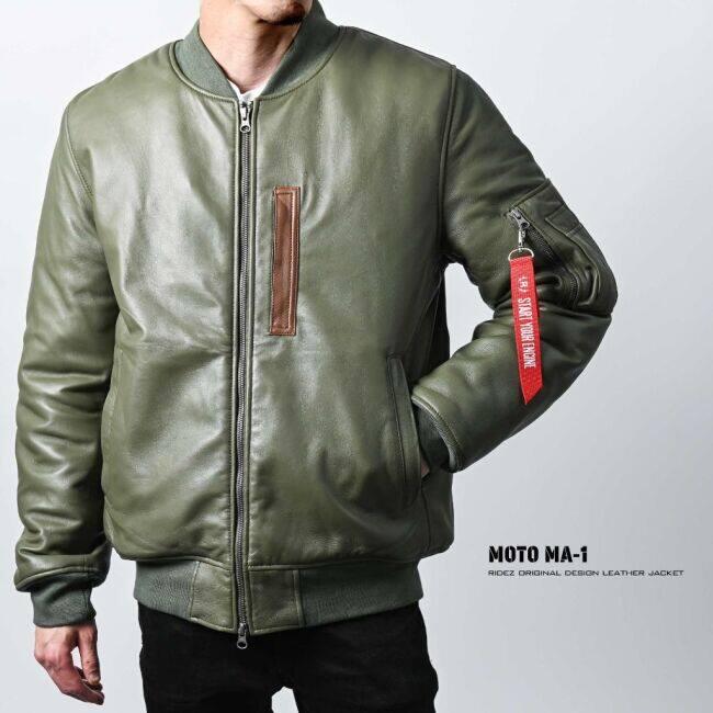 RIDEZ ライズ MOTO MA-1 JACKET バイク用 レザージャケット サイズ：XL ジャケット アパレル | RIDEZ（バイク） | 07